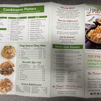 J’s Peapod menu 1